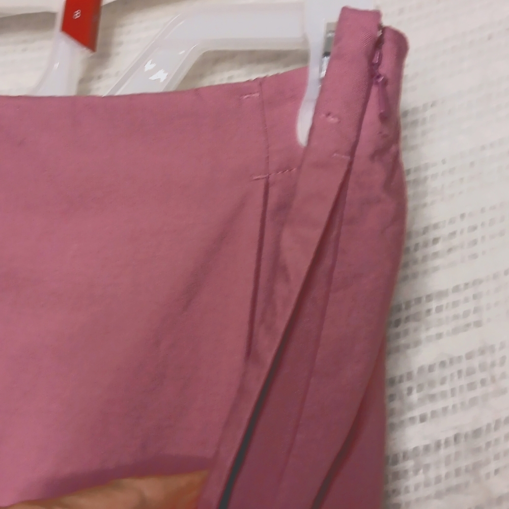 UNIQLO Skort Size L Pockets Side Zip Elastic Back Waistline Linen Blend - Picture 5 of 11